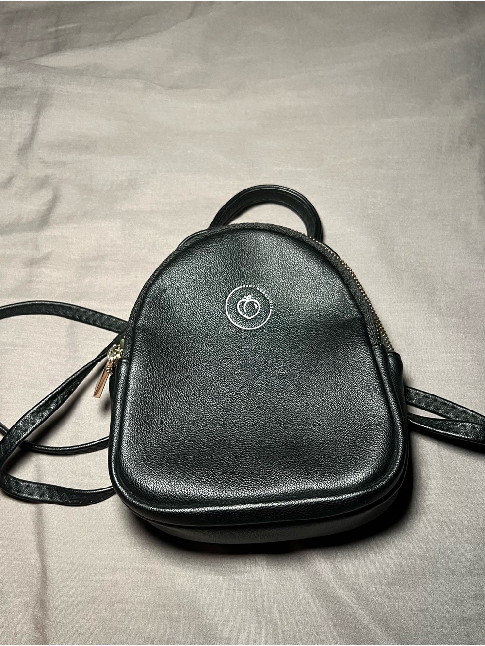 Black Leather Mini Backpack